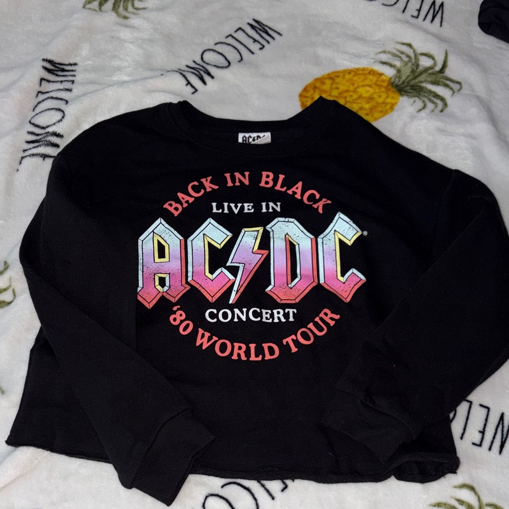 AC/DC Black Graphic Sweatshirt kids large 10/12